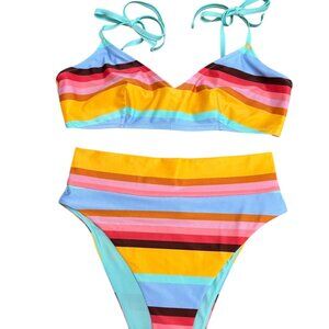 Aerie Multicolor Striped Bikini